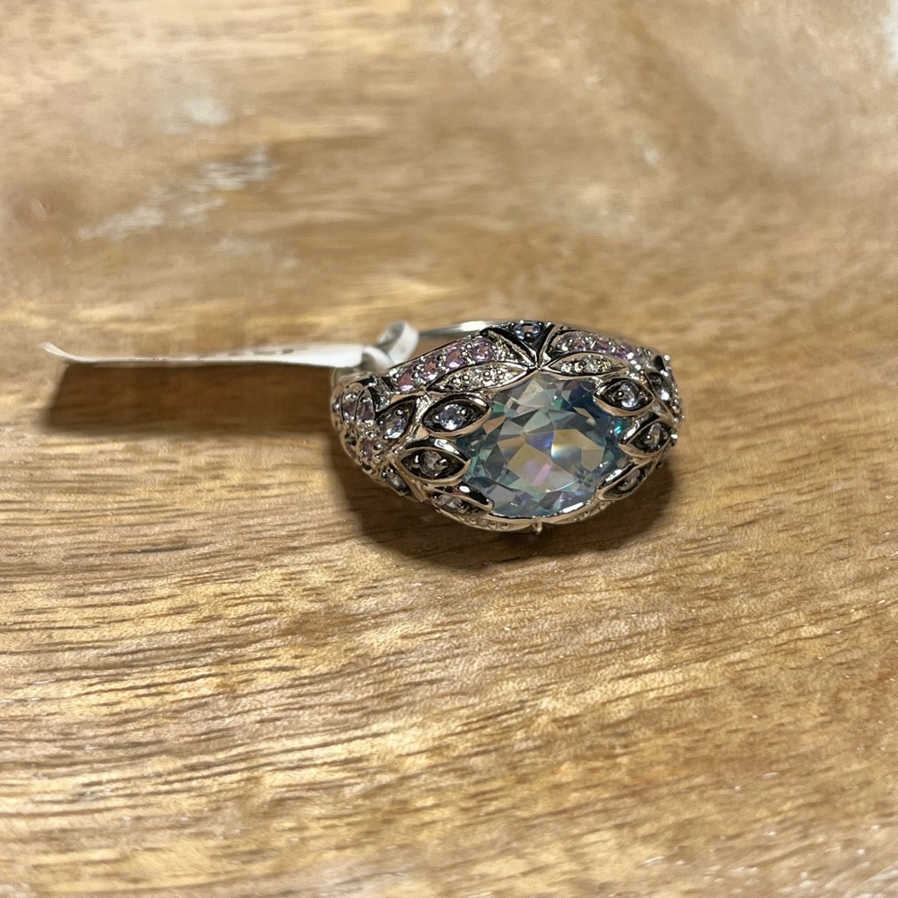 NEW Chuck Clemency STS Mystic Topaz Amethyst Multi Gemstone 925 Sterling Ring